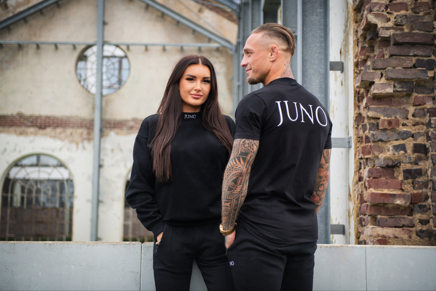 Juno unisex sweater black t-shirt black and unisex pants black